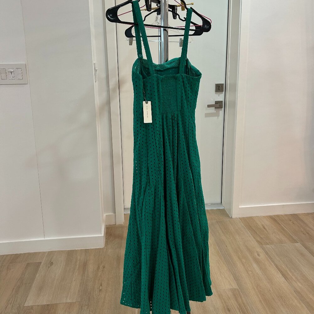 Green Maeve Lelia Anthropologie Eyelet Midi Dress - Picture 3 of 6